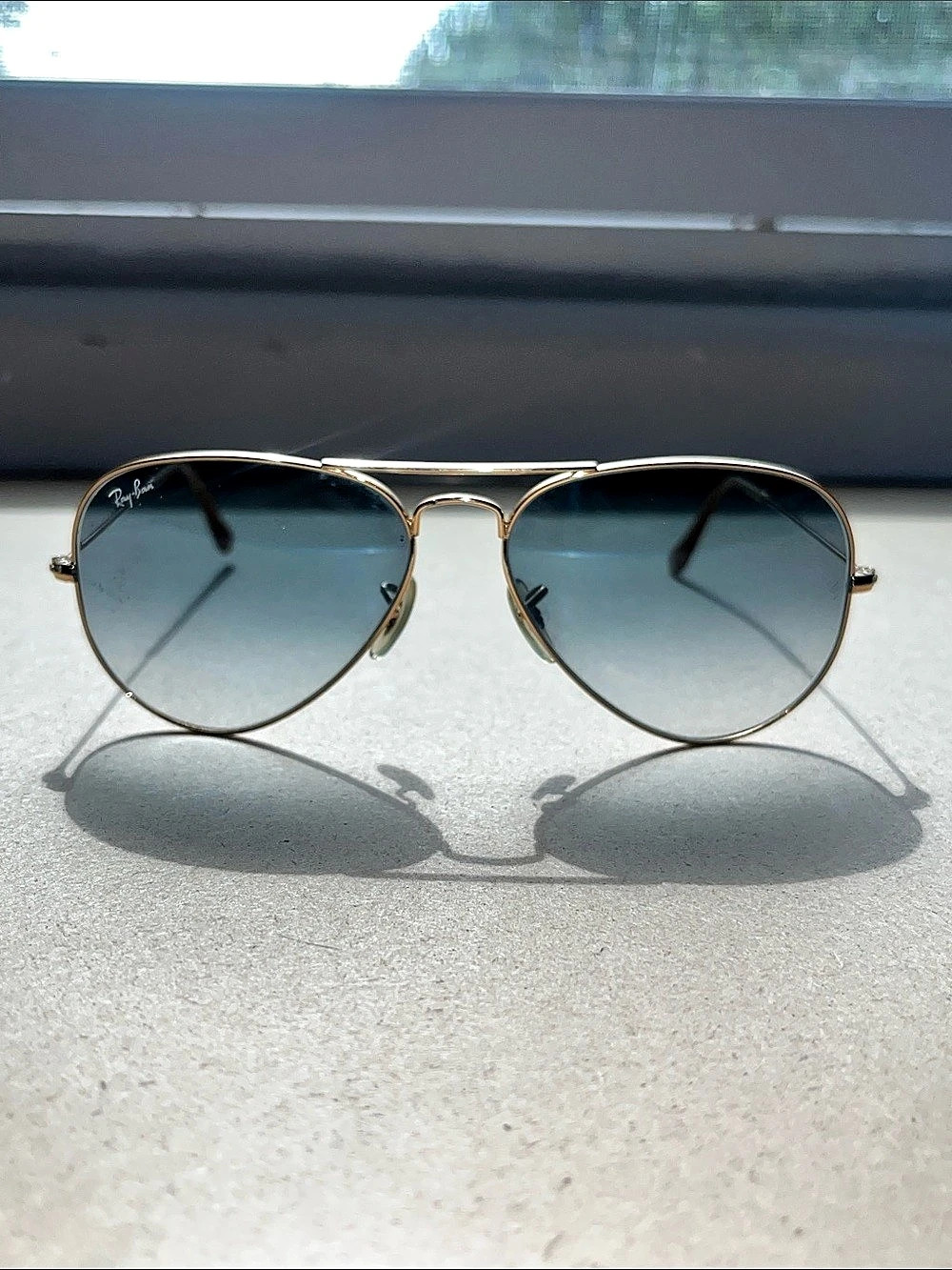 Ray-Ban Aviator Gradient Aviator Sunglasses in Brown & Blue